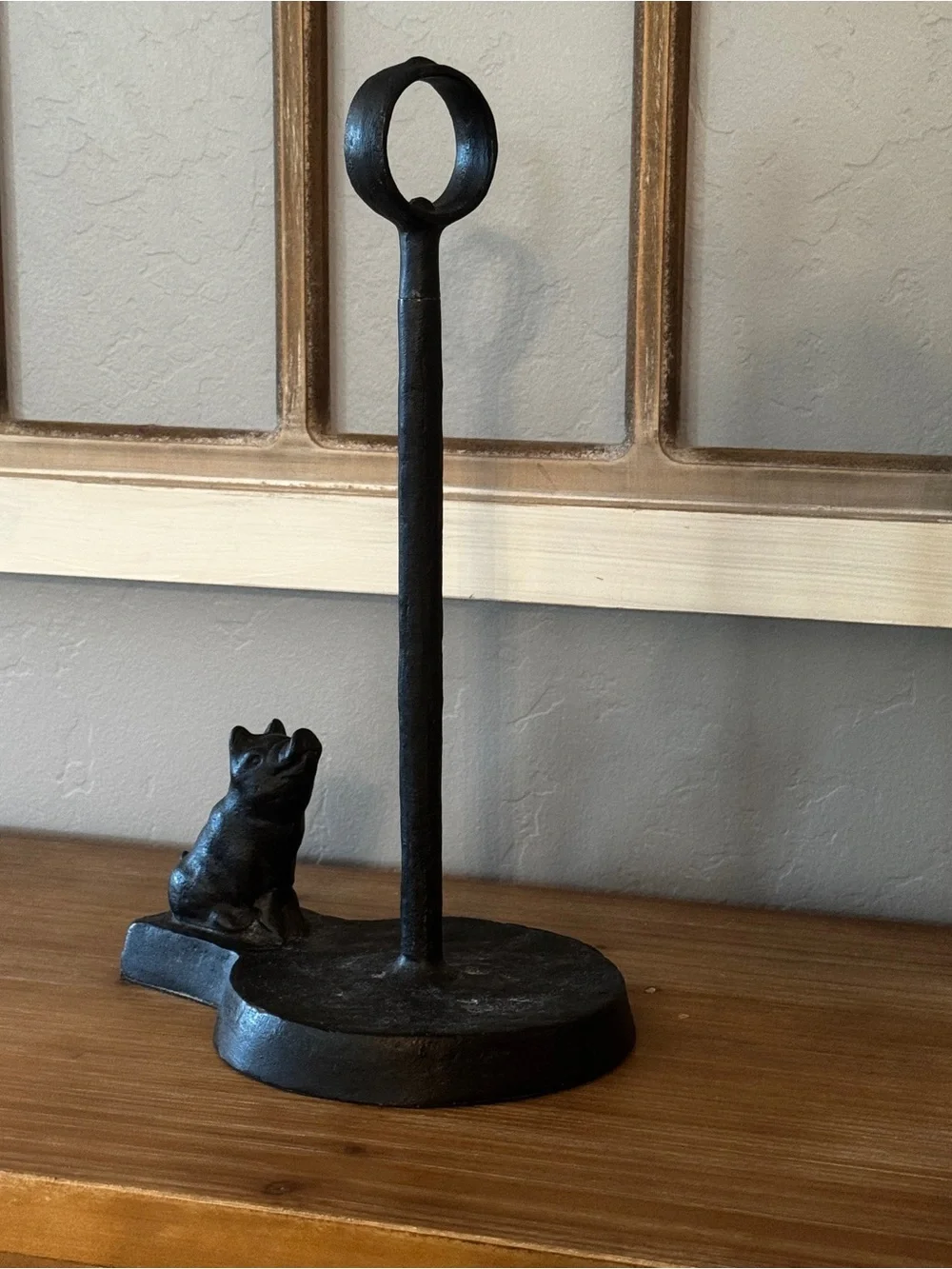Pottery Barn Vintage Blacksmith Pig Paper Towel Holder